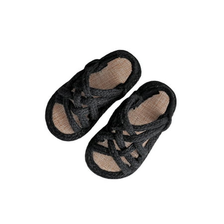 

Daeful Kids Walking Sandal Slip On Retro Sandals Strappy Flats Summer Non-slip Cute Open Toe Casual Shoes Black 8C