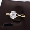 thumbnail image 3 of solitaire jewels 1.7CT Oval Moissanite Twisted Shank Engagement Ring For Women, 14K Yellow Gold, 3 of 7