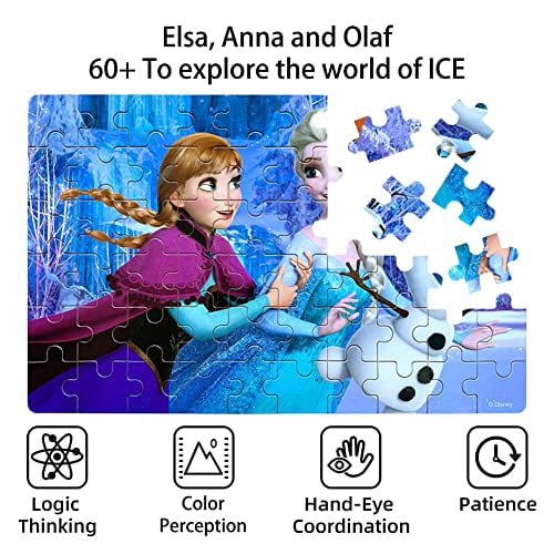 Snowman NEILDEN Disney Frozen Puzzles in a Metal Box 60 Piece Jigsaw Puzzle for Kids Ages 4-8 Puzzles for Girls and Boys Great Gifts for Children 