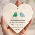thumbnail image 4 of Horivan Ceramic Sea Glass Friendship Ornament with Inspirational Quote 2D Flat Holiday Tree Decoration for Best Friends Christmas Gift for Personalized Keepsake for Long Distance Friends, 4 of 6
