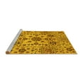 thumbnail image 2 of Ahgly Company Machine Washable Indoor Round Oriental Yellow Modern Area Rugs, 7' Round, 2 of 4