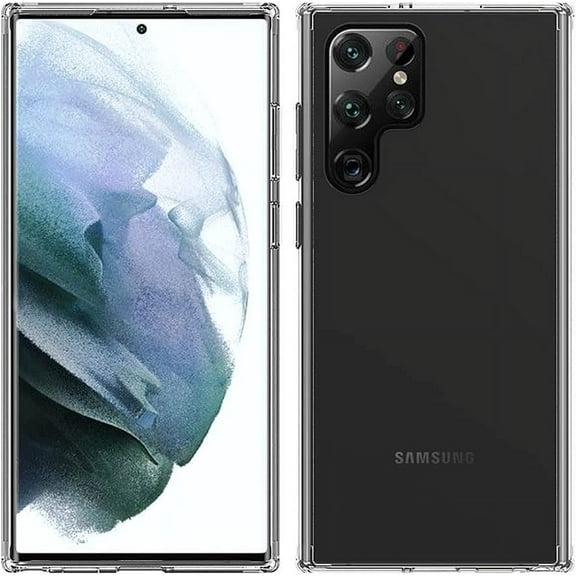 Crystal Clear Case for Samsung Galaxy S22 Ultra 2022,Slim Thin Soft TPU Bumper & Hard PC Back Shockproof Scratch Resistant Protective Phone Case for Samsung Galaxy S22 Ultra (Clear)