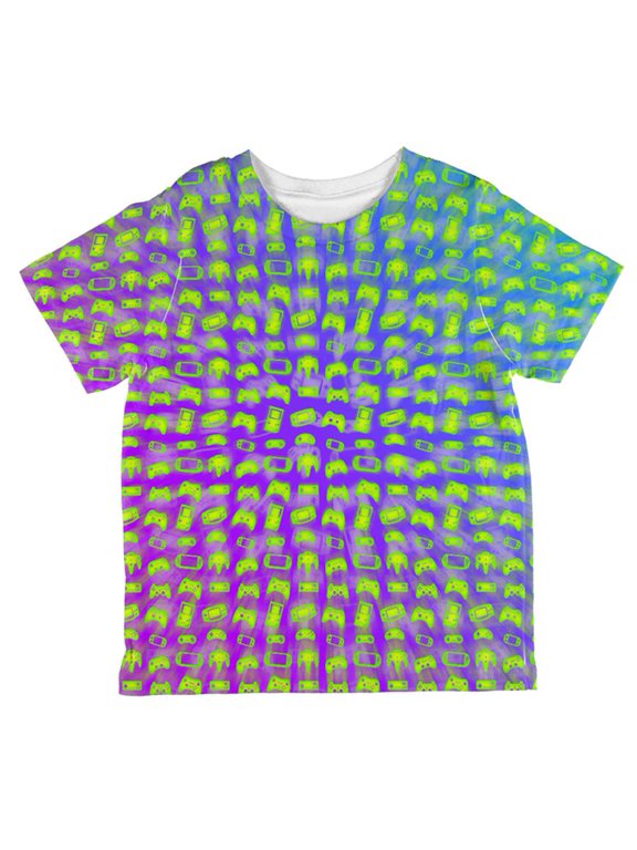 Choose your Weapon Wisely Pattern Video Games All Over Toddler T Shirt Multi 4T
