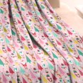 thumbnail image 3 of Pink Christmas Santa and Tree Pattern Blanket,Comfortable Soft Flannel Throw Blanket,All Season,Warm Lightweight Blankets for Sofa Bed Couch Living Room Chair,30"x40", 3 of 4