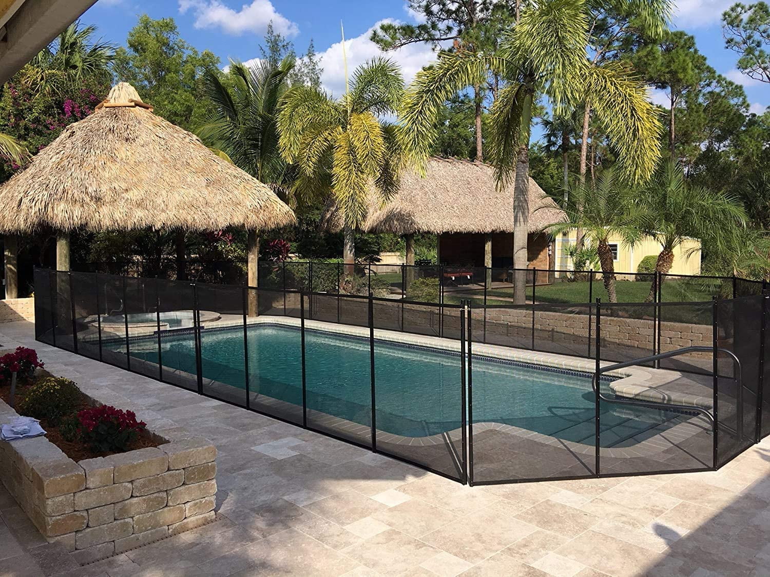 WaterWarden 4' x 12' Pool Safety Fence, UL Certified to ASTM Safety Standard F2286, Black