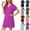 Hot Pink, variant on Sevevn Women’s Summer Casual V Neck Short Sleeve T Shirt Dress Loose Fit Knee Length Solid Color Shift Dress for Daily Wear Work Vacation Red XL
