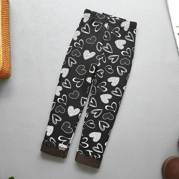 Spazoro Child Kids Girls Sweatpants, Loose Fall Winter Casual Cute Print Pants for Little Girls Black Size 2-3T