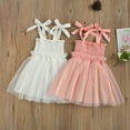 thumbnail image 5 of Douhoow Kids Girls Tutu Dress Summer Children Solid Color Sleeveless Tulle Princess Dress, 5 of 9