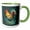 Green/White, variant on 3drose, Cool Funny Rooster Chicken Water Color Style Art, 11oz Two-tone Black Mug