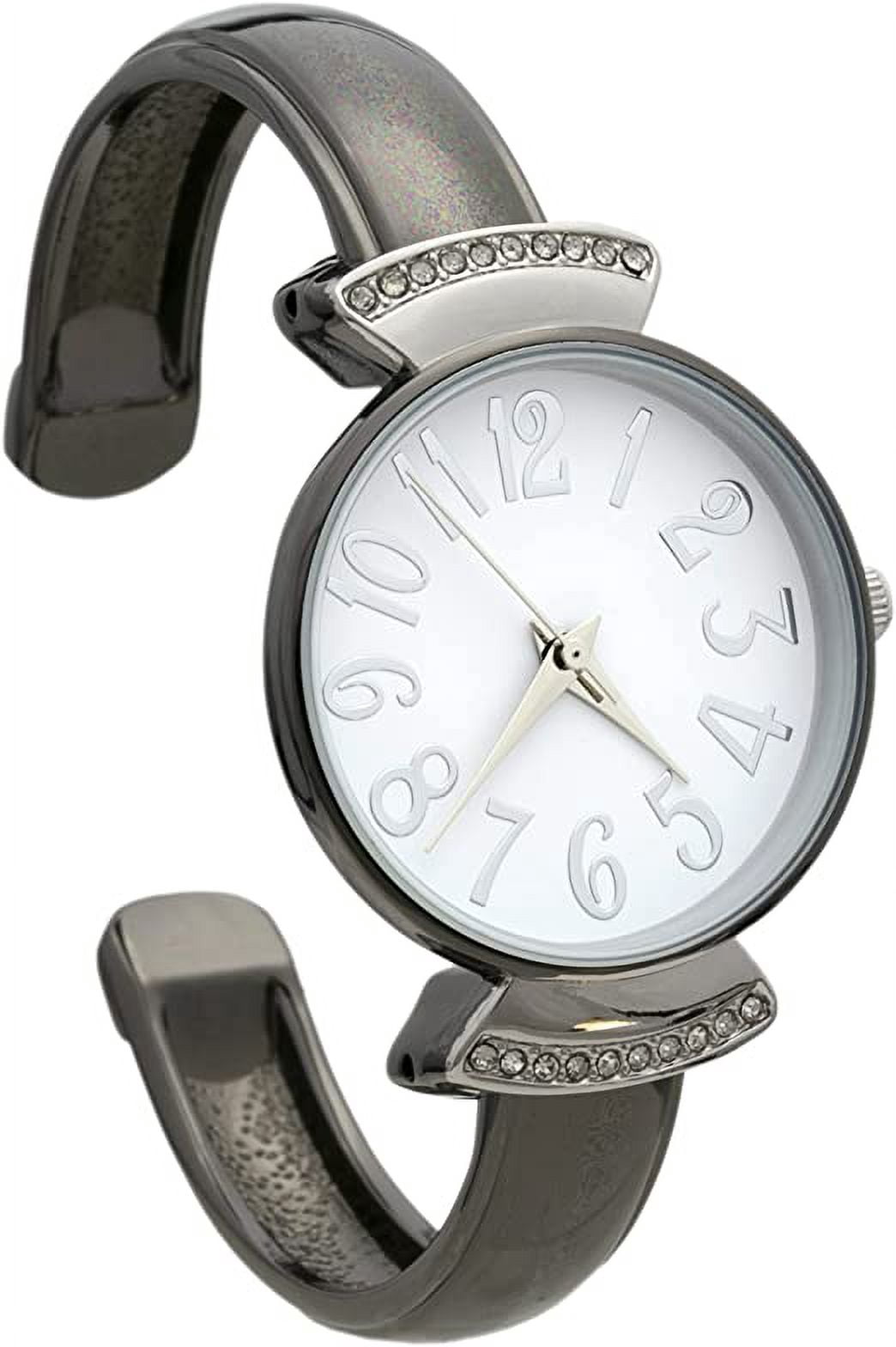Blekon Collections Womens 29mm Case Large Numbers Narrow Cuff Bangle Watch