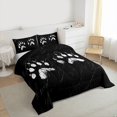 thumbnail image 3 of Homewish Bear Paw Pattern Bedding Comforter Set,Safari Animal Twin Comforter Sets,Black White Bedding Set For Boys Kids,Super Cozy Room Decor Reversible,2-Piece, 3 of 8