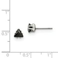 thumbnail image 3 of FB Jewels Stainless Steel Polished 5mm Black Triangle CZ Stud Post Earrings, 3 of 3