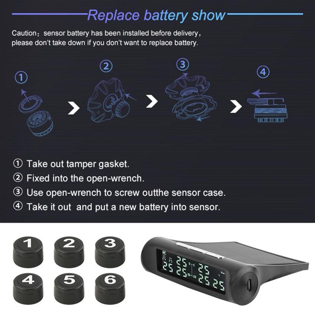 AN-07 Camión solar TPMS Pantalla LCD Sistema de alarma de monitoreo de presión de neumáticos Wdftyju Accesorios para autos y motos