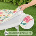 thumbnail image 5 of Pioneer Flower Floral Print Pattern Round Fitted Tablecloth with Elastic Edge,Dining Table Cover Waterproof,Outdoor Round Tablecloth for Camping,Dining,Indoor and Outdoor, 5 of 7