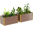 thumbnail image 1 of Outsunny Set of 2 Raised Garden Bed, Planter Box, Distressed Dark Brown, 1 of 10