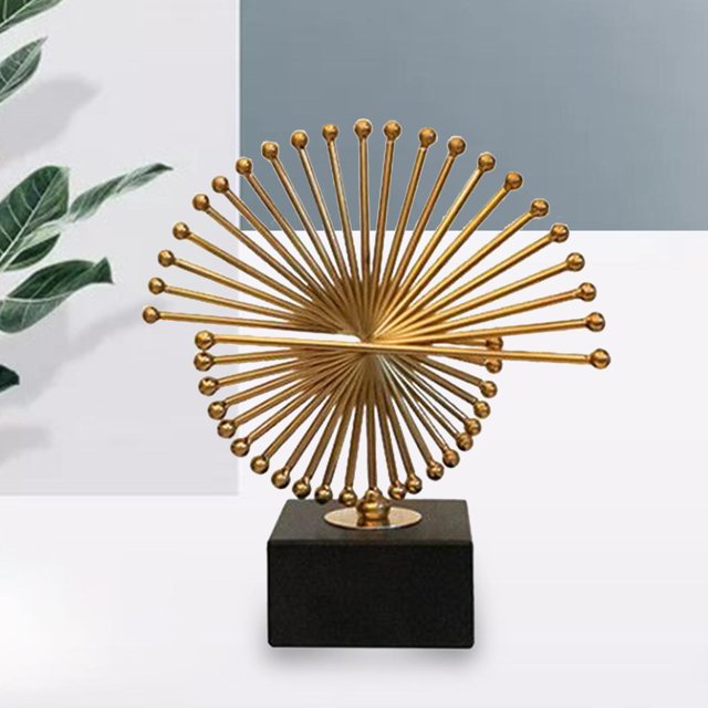 geométricas Feng Shui decoración para hogar estatua dorada adornos para estantería de escritorio , Redondo Redondo Colco Figuras decorativas