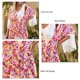 thumbnail image 4 of Camisa holgada de verano con empalme de borlas y cintura con estampado de manga corta para mujer, 4 of 6