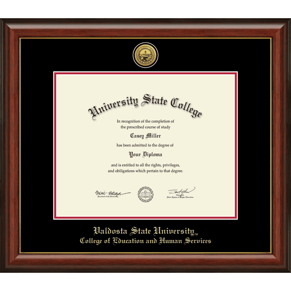 Valdosta State University College of Education and Human Services Diploma Frame, Document Size 15" x 12"