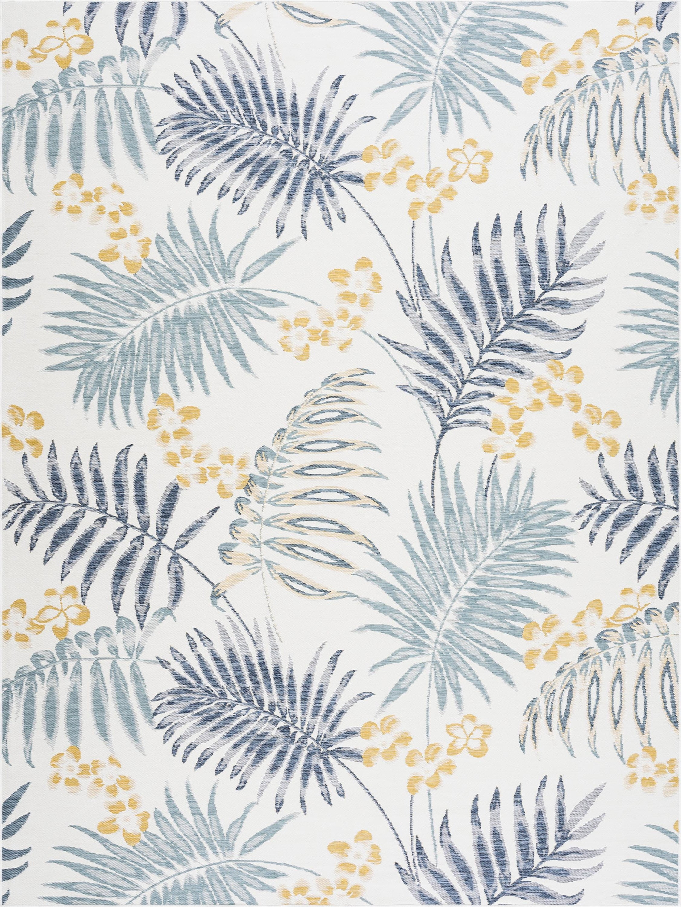 8x10 Water Resistant, Large Indoor Outdoor Rugs for Patios, Front Door Entry, Entryway, Deck, Porch, Balcony | Outside Area Rug for Patio | Navy, Floral | Size: 7'11'' x 10'3''