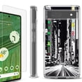 thumbnail image 1 of Shockproof Bumper Phone Case for Google Pixel 6a, with Tempered Glass Screen Protector, by OneToughShield ® - Tokyo Night, 1 of 4