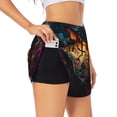 thumbnail image 1 of Balery Underwater Treasure Chest Pantalones cortos deportivos para mujer con forro y dos bolsillos, elásticos, para entrenamiento, gimnasio, yoga-XX-Large, 1 of 7