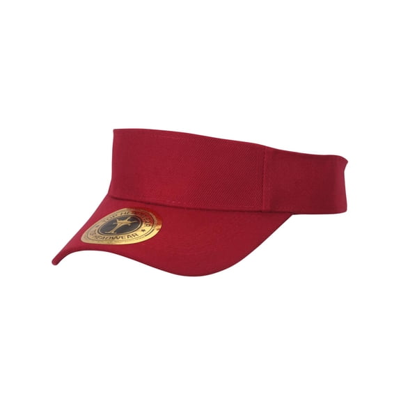 Solid Adjustable Sports Visor, Maroon