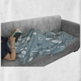 thumbnail image 6 of Floral Soft Flannel Fleece Blanket, Leaves Flowers Buds Blossoms Ivy Tulips Natural Botanic Modern Artwork Image, Cozy Plush for Indoor and Outdoor Use, 50" x 70", Slate Blue White, by Ambesonne, 6 of 6
