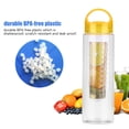 thumbnail image 4 of 700ml Fruit Infuser Water Bottle Plastic Sports Outdoor Juice Infusing Infusion Bottles Yellow, 4 of 8