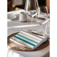 thumbnail image 6 of Teal Brown Stripe Cloth Napkins Set of 8 Reusable Dinner Napkins, Gradient Geometric Vertical Striped Cocktail Napkin Washable Table Napkins for Wedding/Holiday Party/Baby Shower 20"x20", 6 of 7