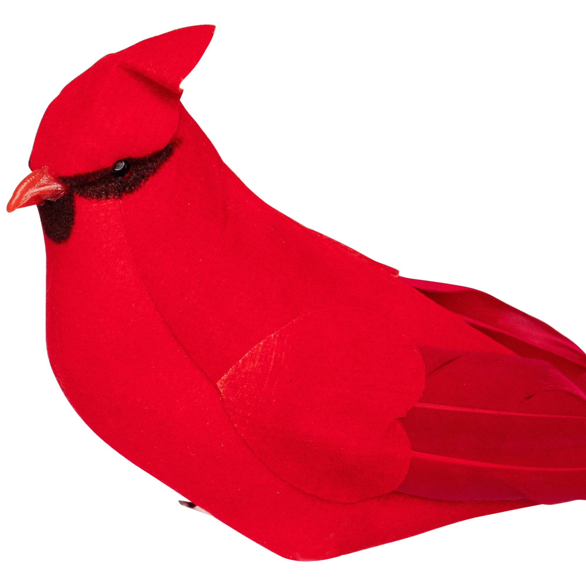 Cardinal Clip-on Christmas Ornaments - 8" - Red and Black - Set of 2