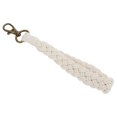 thumbnail image 4 of Mini Macrame Keychains Boho Keychain Hand Weaving Hollow Style Cotton Rope Black Coating Zinc Alloy Clip Purse Keychain For Car Key White, 4 of 8