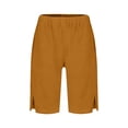 thumbnail image 4 of Coerni Kids Cotton Linen Shorts Teen Girls Baggy Sweatpants Trousers Knee Length Beach Drawstring 𝐂apri Comfy Cropped 𝐓racksuit, 4 of 4