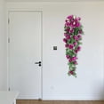 thumbnail image 4 of Artificial Rose Wall Hanging Set - Realistic Fake Flowers in Rattan & Iron Planter for Home Decor, Garden, or Mall Display, 4 of 9