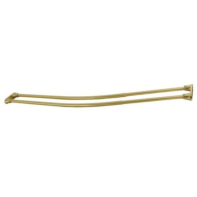 Kingston Brass CCD2177 60-72 in. Edenscape Acier Inoxydable Réglable Double Courbe Tringle Rideau de Douche&44; Laiton Brossé