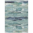 thumbnail image 2 of HomeRoots 612480 5 x 8 ft. Sage, Teal Blue & Navy Blue Abstract Washable Indoor & Outdoor Rectangle Area Rug, 2 of 5