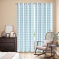 thumbnail image 3 of Aqua Blue Green Kitchen Curtains 96 Inch Length, Checkered Plaid Gingham Lattice Trellis Grommet Top Bedroom Living Room Curtains, Light Filtering Cafe Curtain Drapes 2 Panels Set 104''x96'', 3 of 9
