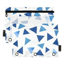 ALAZA 2 Pack Pencil Pouch Geometrical Pencil Case for 3 Ring Binder Clear Window Pencil Bag Organizers