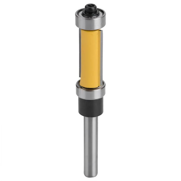 Router bit with bearing on bottom outlet