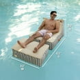 thumbnail image 3 of Big Joe Lux Sealander Pool Float and Patio Chair, Navy and Ivory, Premier Mesh, Durable UV Protected Polyester Blend, No Inflation Needed, 3 of 8