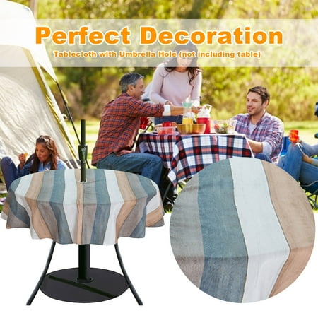 Outdoor Tablecloth With Umbrella Hole Round Waterproof Tablecover Canada Outdoor Tablecloth With Umbrella Hole, Patio Table Cover With Umbrella Hole Canada