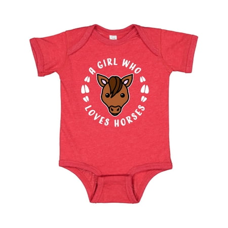 

Inktastic A Girl Who Loves Horses Gift Baby Boy or Baby Girl Bodysuit