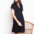thumbnail image 7 of Women Pregnant Nusring Maternity Short Sleeve Solid Color V-Neck Dress Casual Nursing Dress, 7 of 7