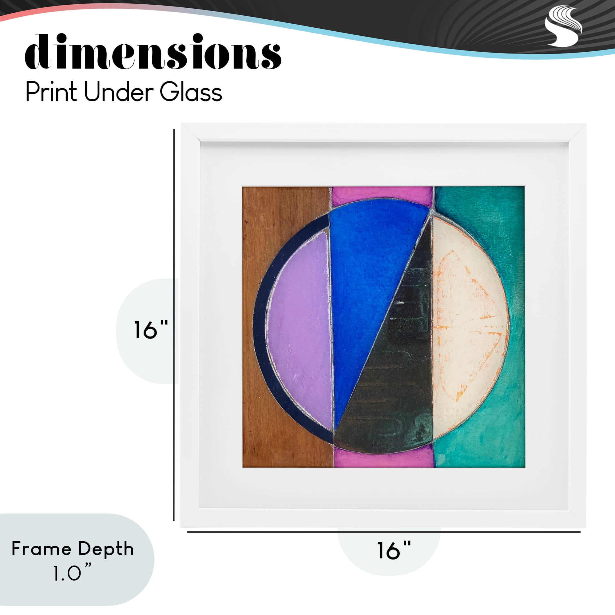 Stupell Industries Split Symmetry Circle White Framed Print Under Glass, design by Matthew Finger