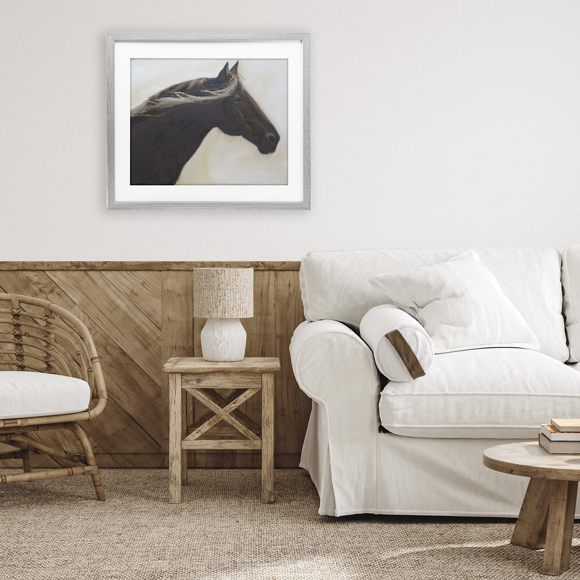 Stupell Industries The Mare In Profile Gray Framed Print Under Glass, design by Jadei Graphics
