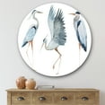 thumbnail image 2 of Designart 'Portrait Of Heron Birds II' Traditional Circle Metal Wall Art 29x29 - Disc of 29, 2 of 5