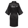 thumbnail image 3 of Hvyesh Women's Satin Robe Silk Kimono Bathrobe Valentine's day Shawl Collar Long Sleeve Bathrobe Cozy Long Loungewear Sleepwear Pajamas, 3 of 3