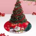 thumbnail image 2 of Falda de árbol de Navidad de dibujos animados, tapete de piso de Papá Noel, alce, muñeco de nieve, diseño de escena lavable, decoración de fiesta redonda, 90cm, 2 of 4