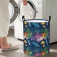 thumbnail image 5 of Rateoe Undersea Animals Pattern Round Laundry Hamper Basket, Tall Hamper Basket for Blanket Storage, Nursery Clothes Hamper for Laundry in Bedroom and College Dorm-Medium, 5 of 6