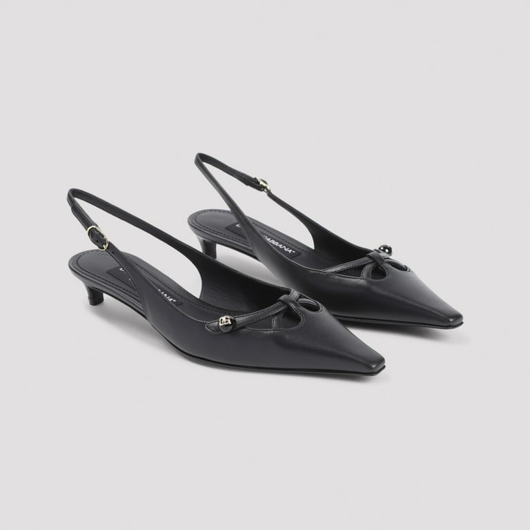 サンダル・ミュール Dolce & Gabbana Dolce & Gabbana Lamb Leather Pumps Dolce & Gabbana Black Lamb Leather Pumps Black (Women's