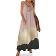 thumbnail image 1 of Nuevo vestido sin mangas con diseño abstracto de arte femenino en rosa, negro y dorado brillante, vestidos de noche para mujer, vestido para mujeres embarazadas, 1 of 7